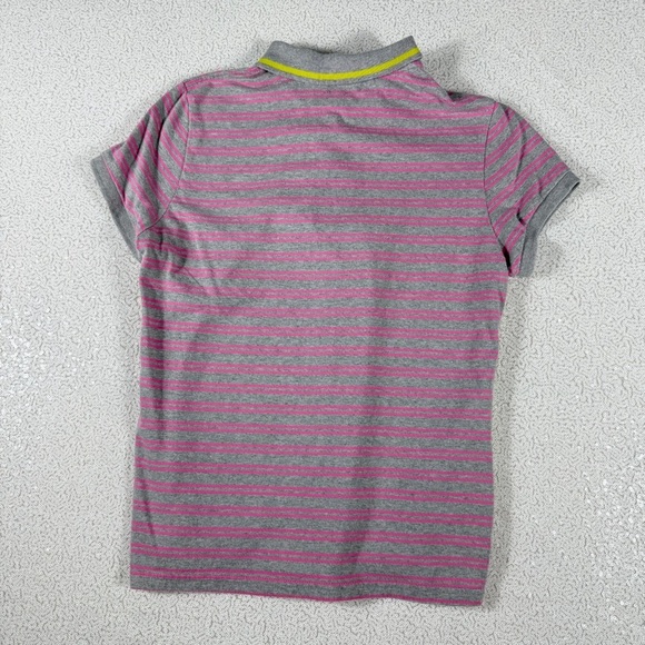 U.S. Polo Assn. Kids XL Striped Polo Shirt Gray Pink Short Sleeve - Picture 9 of 10